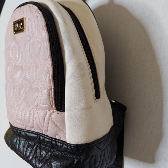 ‎Betsey Johnson quilted mini backpack pink black Lu Two - Picture 7 of 16